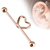 Hear Shape Surgical Steel Industrial Barbells