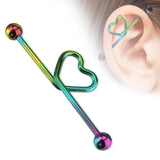 Hear Shape Surgical Steel Industrial Barbells