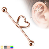 Hear Shape Surgical Steel Industrial Barbells