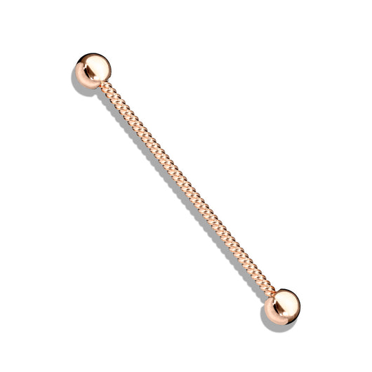 Rose Gold Twist Rope Industrial Barbells 14g 38mm