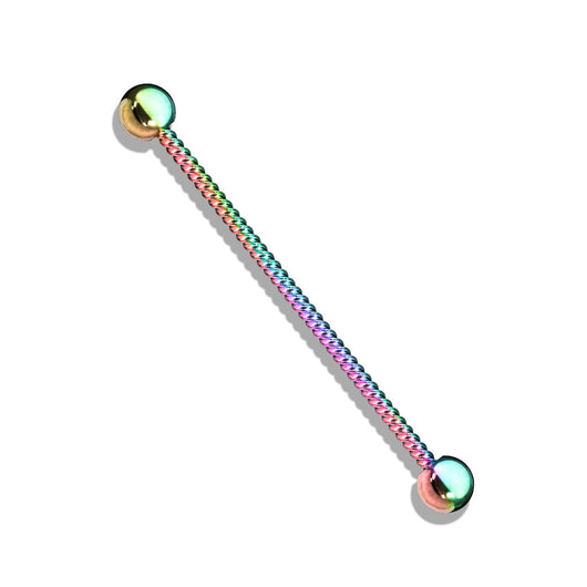 Rainbow Titanium Twist Rope Industrial Barbells 14g 38mm