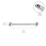 Steel Industrial Barbell with CNC Set Lined CZ on Center