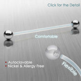 316L Surgical Steel Ball Bio Flex Surface Piercing Barbell Tongue Ring