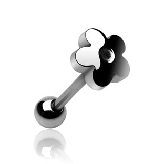 Flower Top 316L Surgical Steel Barbell Tongue Ring
