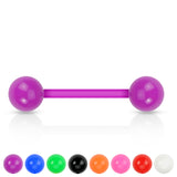 Solid Acrylic Ball BioFlex Flexible Barbell Tongue Rings Nipple Rings