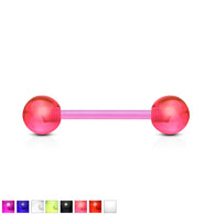 UV Acrylic Ball BioFlex Flexible Barbell Tongue Rings Nipple Rings No Metal!