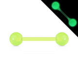 Glow In The Dark BioFlex Flexible Barbell Tongue Rings Nipple Ring