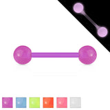 Glow In The Dark BioFlex Flexible Barbell Tongue Rings Nipple Ring