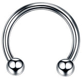 Pair Ball Horseshoe Circular Barbells Tragus Helix Cartilage Smiley Piercing 16GA