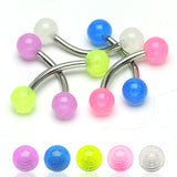 Glow in the Dark Balls 316L Surgical Steel Eyebrow Rings