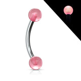 Acrylic Glow In The Dark Ball Curved Barbell Eyebrow Rings Snug Daith Rook Piercing