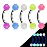 Glow in the Dark Balls 316L Surgical Steel Eyebrow Rings