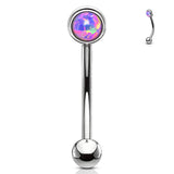 3mm Opal 316L Surgical Steel Eyebrow Ring Rook Piercing