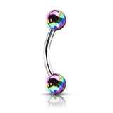 Metallic Pearl Coating Balls 316L Surgical Steel Eyebrow Rings Daith