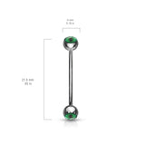 Snake Eye Ball Inlaid Surgical Steel Curved Barbell Lobe Snake Eye Piercing 16G