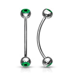 EyeBall Inlaid Surgical Steel Curved Barbell Lobe Snake Eye Piercing 16G
