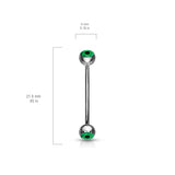 EyeBall Inlaid Surgical Steel Curved Barbell Lobe Snake Eye Piercing 16G