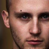 EyeBall Inlaid Surgical Steel Curved Barbell Lobe Snake Eye Piercing 16G