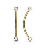 3 mm Prong Set CZ Surgical Steel Curved Barbell Lobe Snake Eye Piercing 16G