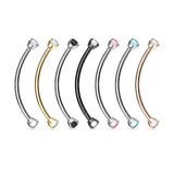 3 mm Prong Set CZ Surgical Steel Curved Barbell Lobe Snake Eye Piercing 16G