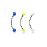 Glow In The Dark Ball Curved Barbell Lobe Snake Eye Piercing 16G
