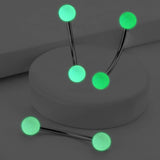 Pair White Glow In The Dark Ball Curved Barbell Lobe Snake Eye Piercing 16G