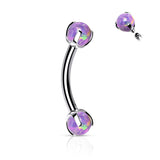 Claw Set Opal Stone 316L Surgical Steel Eyebrow Ring Rook Piercing