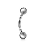 Basic Surgical Steel Ball Curved Barbell Navel Eyebrow Ring 18GA