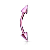 14 Gauge Titanium Spike Curved Barbell Eyebrow Rings