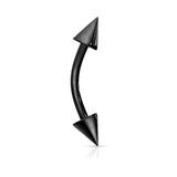 14 Gauge Titanium Spike Curved Barbell Eyebrow Rings