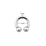 Front Facing CZ IP Horseshoe Circular Barbells for Nipple Septum Ear