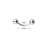 Basic Internal Threaded Titanium Curved Barbells Eyebrow Rings 16GA