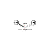 Basic Grade 23 Solid Titanium Curved Barbells Eyebrow Rings 14G