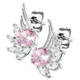 Pair of CZ Angel Wing Surgical Steel Post Earring Studs