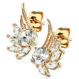 Pair of CZ Angel Wing Surgical Steel Post Earring Studs