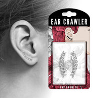 Pair of Crystals set Twisted Lines Ear Crawler Ear Climber Earrings