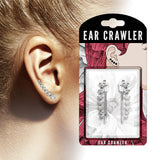 Pair of Seven Round Crystals Ear Crawler Ear Climber Earrings