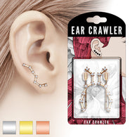 Pair of CZ Set Big Dipper Ear Crawler Ear Climber Earrings