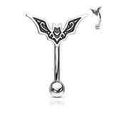 Bat Top 316L Surgical Steel Curve Barbells Eyebrow Ring Rook Snug Piercing