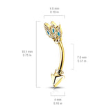 Turquoise Feathers Tribal Arrow Curve Barbells Eyebrow Ring Rook Snug Piercing