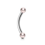 Pearl Coated 3mm Balls 316L Surgical Steel Eyebrow Ring