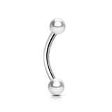 Pearl Coated 4mm Balls 316L Surgical Steel Eyebrow Ring