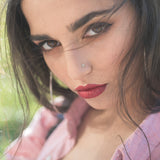 14K Solid Gold CZ Cluster Flower CZ Nose Ring