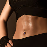 Double Press Fit Gemmed Yellow Gold IP Belly Button Rings