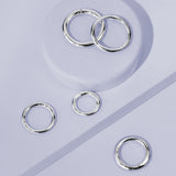 14K White Gold Hinged Segment Ring For Cartilage Daith Nose