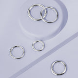 14Kt. Solid White Gold Hinged Segment Hoop Ring For Cartilage Daith Helix