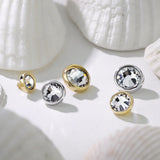 14K Solid White Gold Flat Dome CZ Dermal Anchor Top
