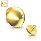 14K Solid Gold Dome Internally Threaded Dermal Anchor Top