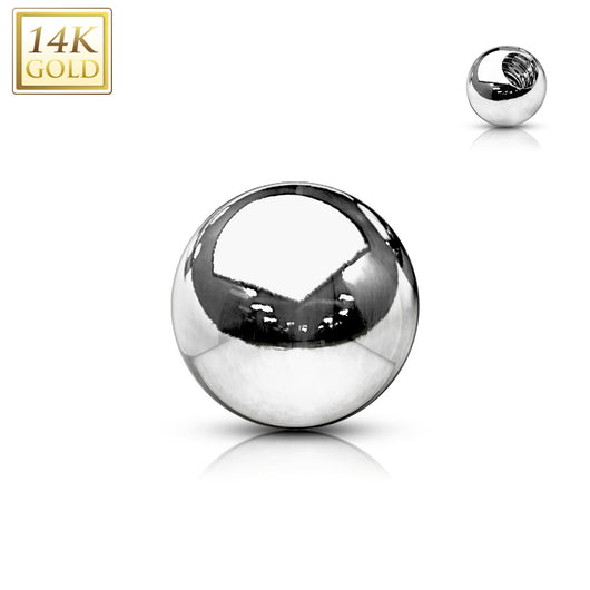 14Kt. Solid Gold Threaded Replacement Ball For Tragus Eyebrow Cartilage Labret