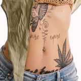 Double Gem Rose Gold Plated Belly Button Navel Rings